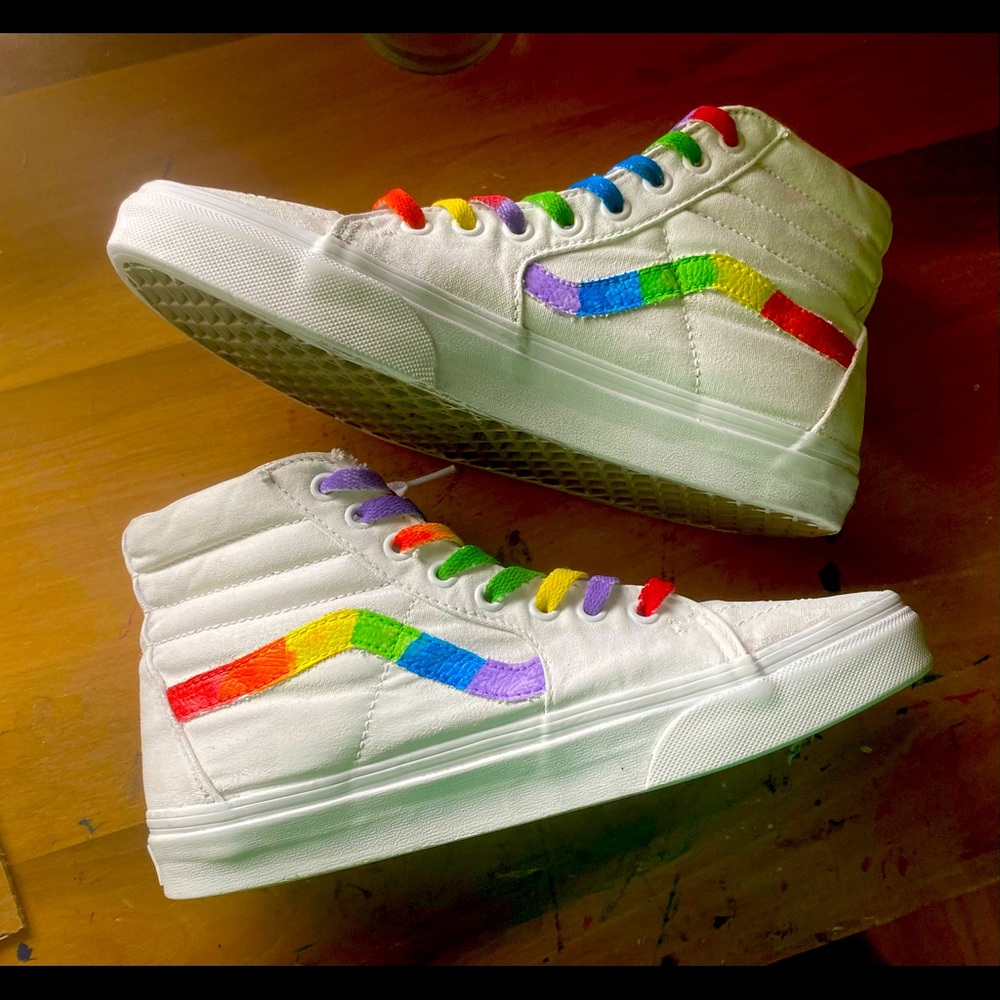 Hand painted pride Vans
